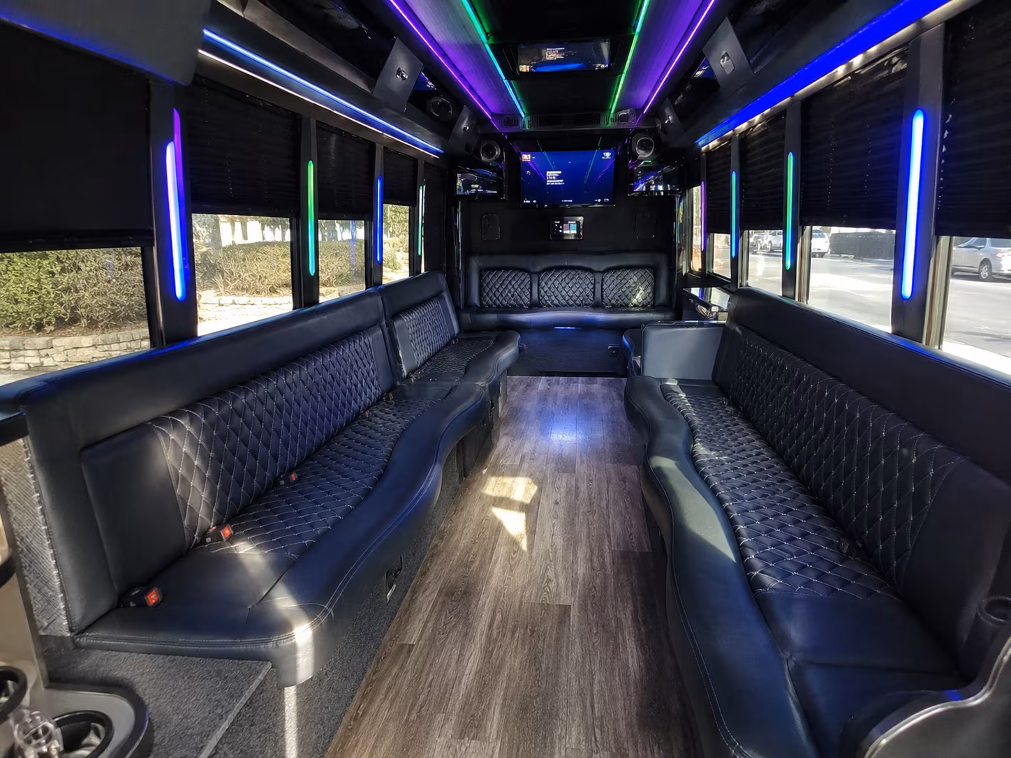 plano 15 passenger party bus interior
