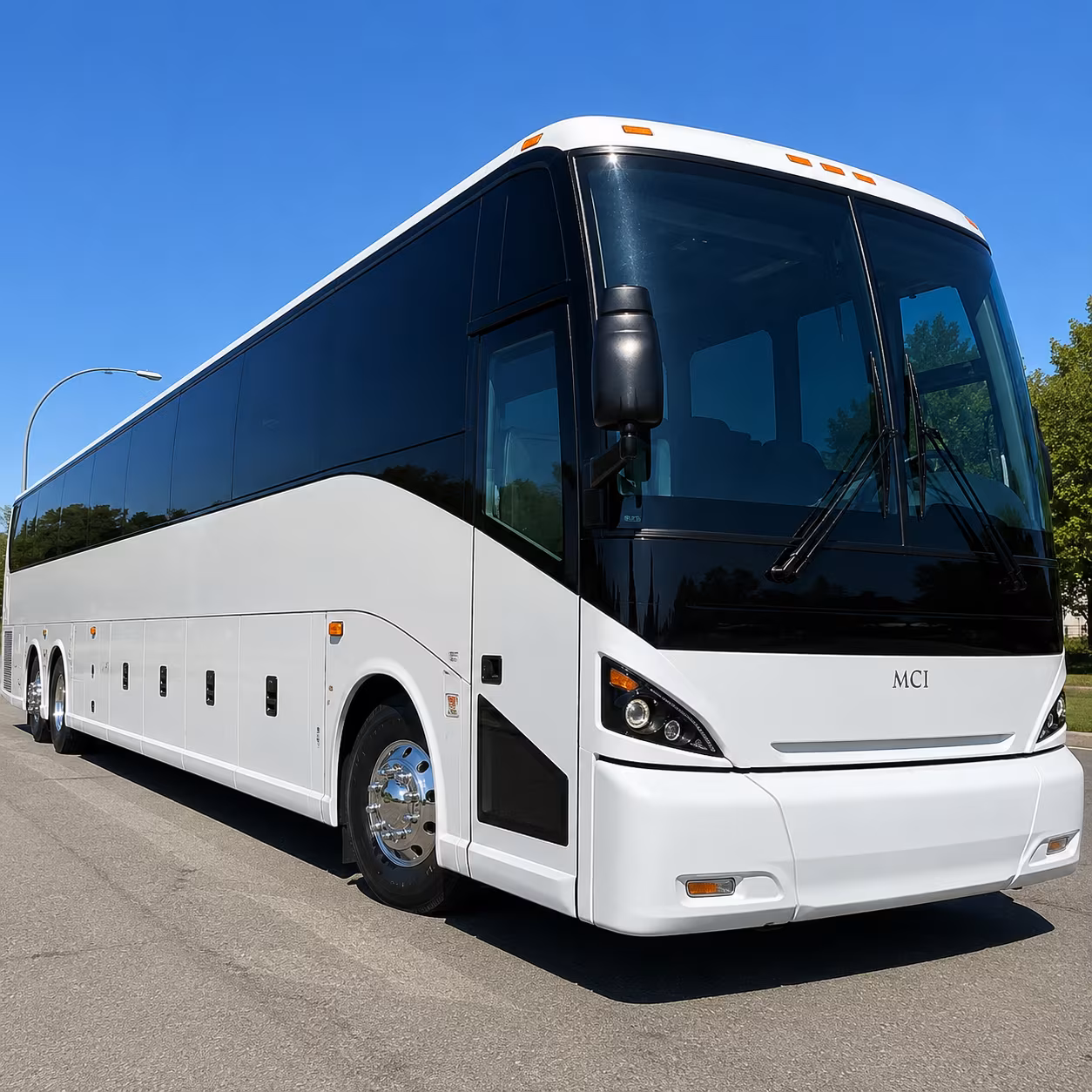 plano charter bus rental exterior